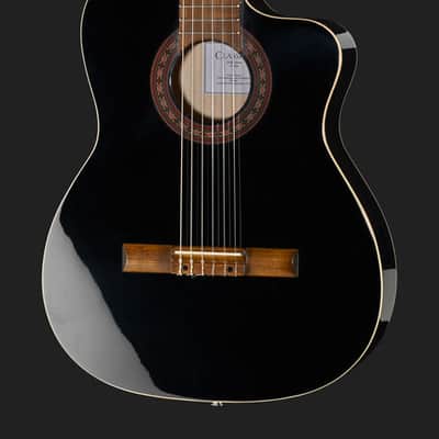 Folk Instruments CE 4/4 Guitar Black with Fishman Pickup image 3