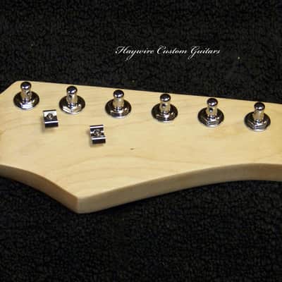 All Maple Right Hand standard 25-1/2" scale GUITAR NECK with Tuners 22 Fret Fender Tele and Strat Compatible Neck  New Satin Nitro Finish with Frets Leveled, Crowned and Polished Frets and Includes Custom Nut Perfectly Cut for Low Action! image 1