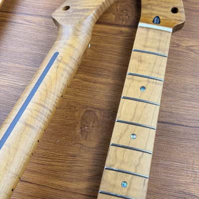Roasted Maple Telecaster Tele Style Guitar Neck, 22 Frets, Maple Fingerboard image 1