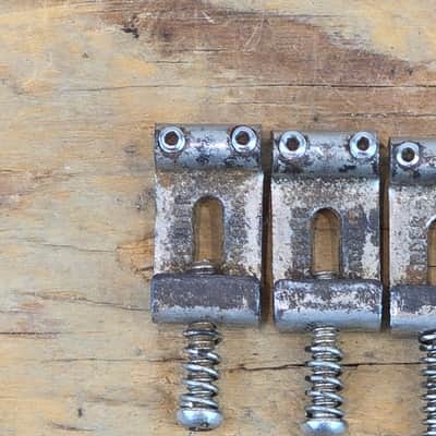 Vintage 1950s 1960s Fender Stratocaster Bridge Saddles - Set of 5 image 5