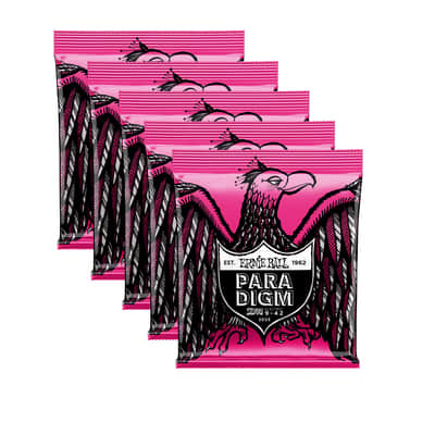 5 PACK Ernie Ball 2023 Paradigm Electric Guitar Strings, Super Slinky (9-42) image 1