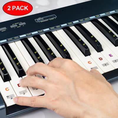 2Pack Colorful Piano Keyboard Stickers for 88/61/54/49/37 Key Keyboards White image 2