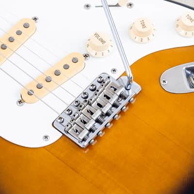 1986 Fender Stratocaster ‘57 Vintage Reissue ST57-55 Sunburst Near-Mint w/ Hangtags, Japan MIJ Fujigen image 8