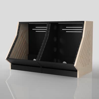 StudioRacks - Vented Double Bay Angle Rack - 12U/12U (24U) image 2