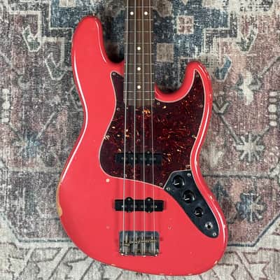 2015 Fender Road Worn ‘60s Jazz Bass Fiesta Red Electric Bass Guitar! image 7