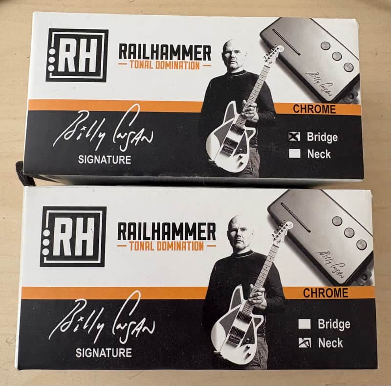 Railhammer Billy Corgan Signature Humcutter Pair 2020s - Chrome image 1