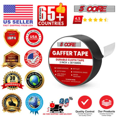 5 Core Gaffers Tape 2" 30 Yards 4Pcs Professional Black Pro Gaff Tape Non Reflective Water Resistant image 11