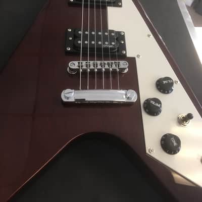 Stagg Flying V Electric Guitar Gloss Walnut image 3