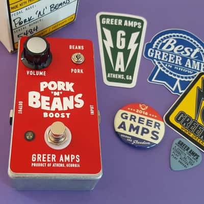 Greer Amps Pork N Beans Germanium 2 in 1 Boost Drive Pedal - Red image 2