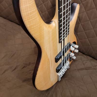 Cort A4PLUSFMMHOPN Neck Thru Construction Mahogany Body 4-String Electric Bass Guitar w/Hard Case image 7