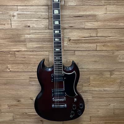 Carlo Robelli SG Style guitar  1970's  MIJ- Red/brown burst w/OHSC image 2