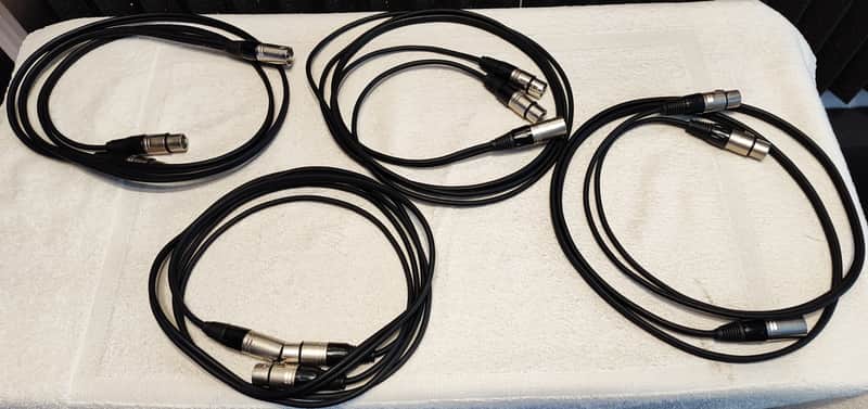 4 Pack XLR Splitter Cable Balanced 3-Pin 1 XLR Male to 2 XLR Female Y-Splitter Microphone Cable - 6 ft image 1