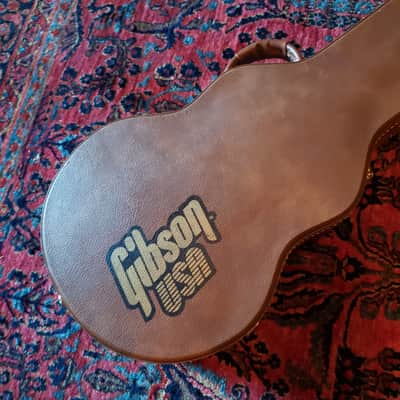 1989-1991 'Fuzzy Blanket' Gibson USA TKL Case for Les Paul Standard Classic Custom Studio, Brown/Pink Shroud image 3
