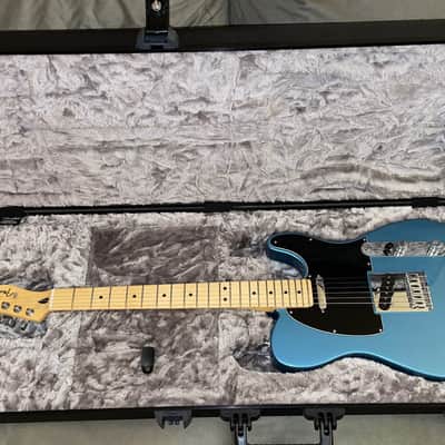 2020 Fender Player Telecaster with Maple Fretboard Tidepool w/HSC, strap, alt. parchment pick guard. image 3