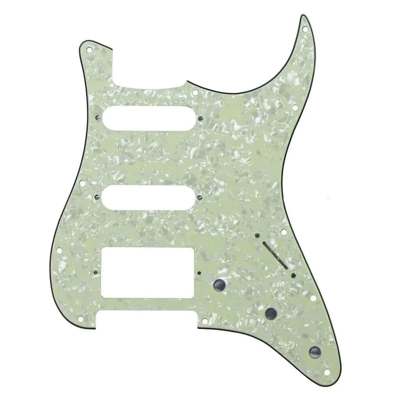 11-Hole HSS Strat Pickguard - 4-Ply Mint Green Pearl Bild 1