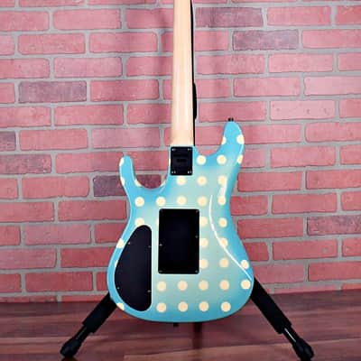 Original Vintage Kramer NightSwan Blue With White Polka Dots 1987-1988 Vivian Campbell image 8