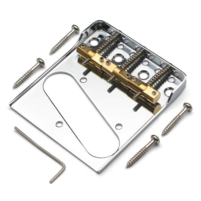 Dual Load Guitar Bridge With Cut-Down Sides W/Compensated Brass Saddles For Tl Guitar