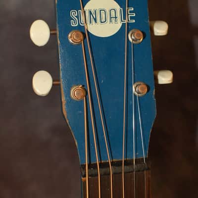 1955 Stella Harmony Sundale Pacific Blue White Pro Neck Reset Plays Great Softshell Case image 5