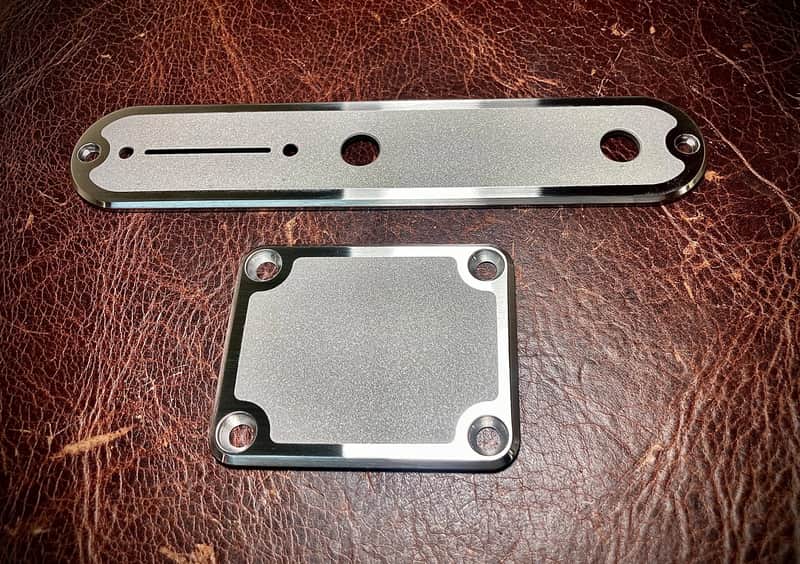 Van Dyke-Harms Telecaster Two-Tone Extra Thick Neck and Control Plate Set w/screws 2024 - Stainless Steel image 1
