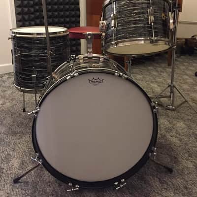 1966 Ludwig Black Oyster Pearl Club Date Drum Kit - w/matching Snare Drum RINGO! image 2
