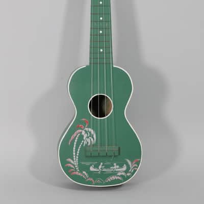 Vintage Harmony Soprano Ukulele Green Finish Island Stencil image 1
