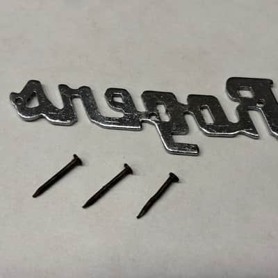 ROGERS 60s 70s Drum BADGE Logo With 3 Original Nails image 2