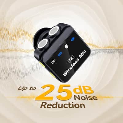 Wireless Microphones for iPhone & Android Mini Lavalier Microphone with Noise Reduction 328ft Transmission & 60H Charging Case Magnetic Mini Mic for Vlogging, Video Recording, Podcast Fit Black image 2