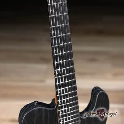 ESP LTD TE-1007 Baritone Swamp Ash Guitar – Black Blast image 4