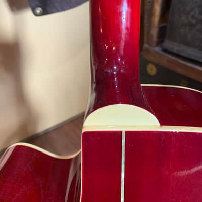 2008 Jay Turser JTAC-43 transparent red acoustic image 13