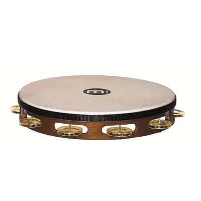 Meinl TAH1B-AB 10" Traditional Wood Tambourine with Single Row Brass Jingles