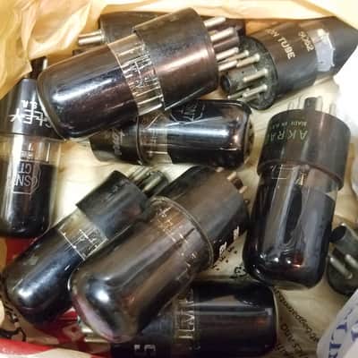 NU National Union ONE (1) 6SN7GT AT1000 TESTED Vacuum Tube greyglass black glass dual triode 1950-1952 image 1