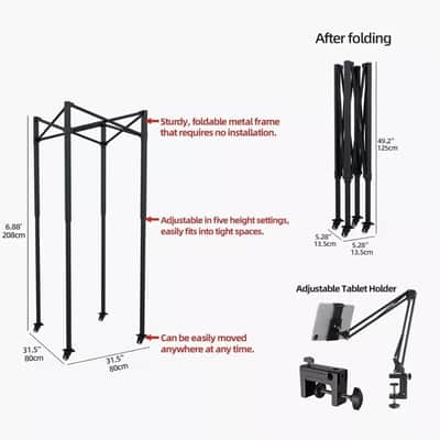 Portable Foldable Recording Vocal Booth - Compact Studio Solution for Professional Sound Isolation, Black image 5