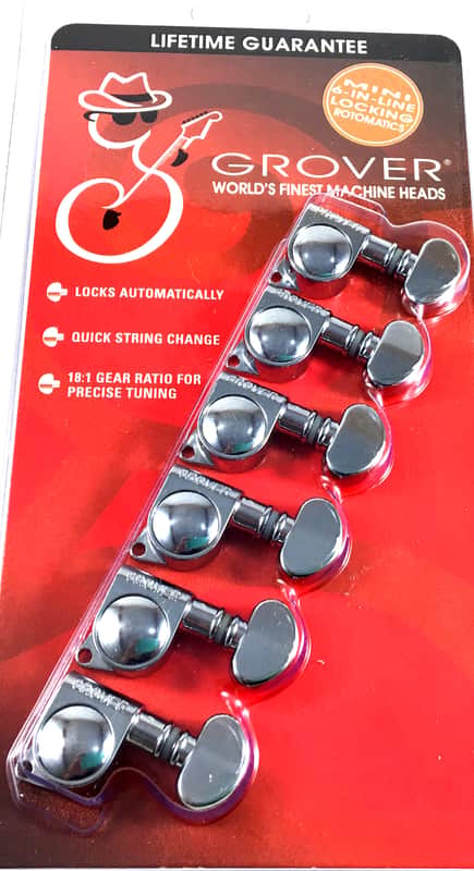 Grover 406C6 6-in-Line Locking Mini Rotomatic Tuners - 18:1 image 1