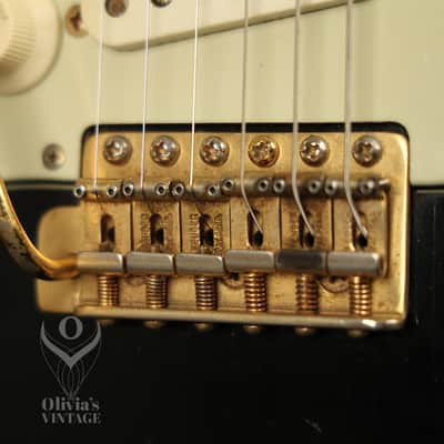 1960 Fender LEFT-HANDED Stratocaster factory assembled with '57 neck Custom Color BLACK with GOLD hardware!!! image 5