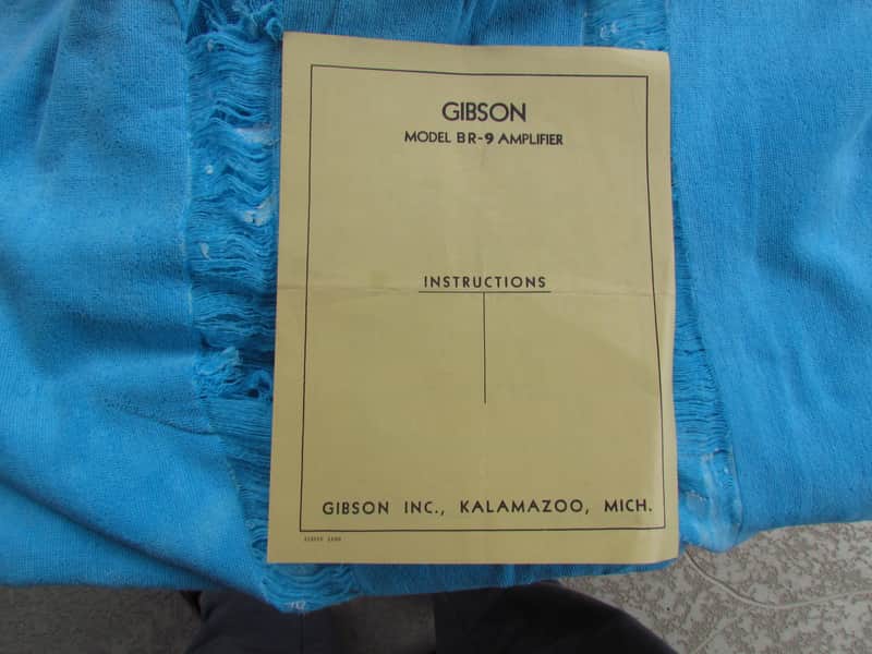 Gibson BR-9 Amplifier Instruction Manual 1950's Original Gibson Model BR-9 Manual With Schematic image 1