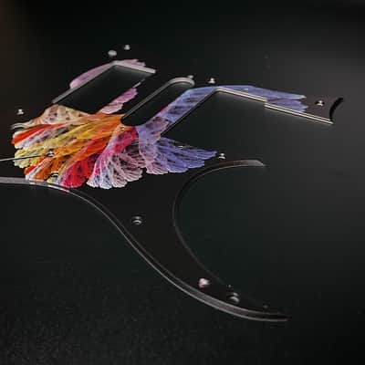 Fractal Wings #8 / Ibanez Pickguard / RG350 / JEMJR / Graphic / Stormguitar image 3