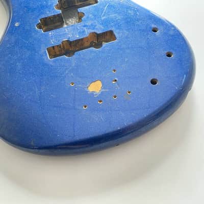 Metallic Blue 4 String Bass Basswood Body image 3
