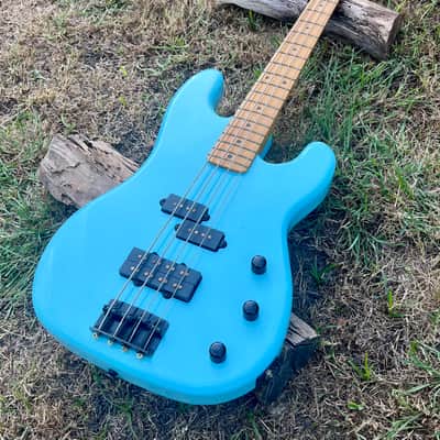 Vintage Chandler Precision Bass Guitar Parts P-Bass Plus 1980’s Project Daphne Blue image 4