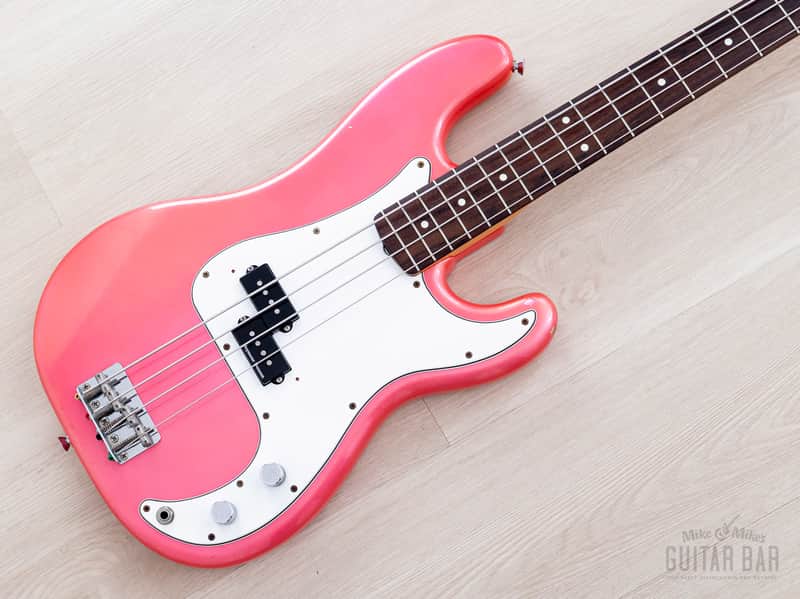 1985 Fender Precision Bass ‘62 Vintage Reissue PB62-55 Metallic Pink w/ Seymour Duncan & Case, Japan MIJ Fujigen image 1