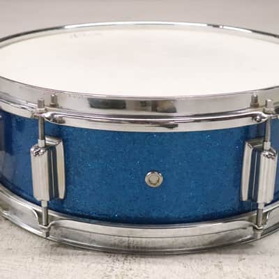 Rogers 5x14" Luxor Snare Drum Vintage 1960's Blue Sparkle Cleveland image 6