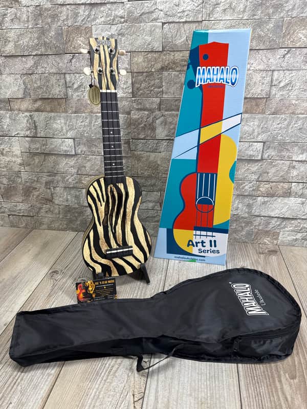 Mahalo #MA1ZEB - Art Series II, Soprano Uke, Zebra - Black Nylon String image 1