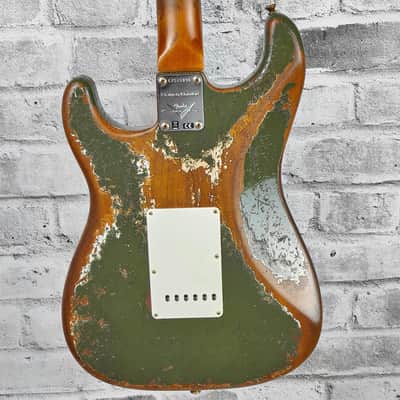 Fender Custom Shop Limited Edition Roasted 1960 Strat Super Heavy Relic, Aged Olive Green image 6