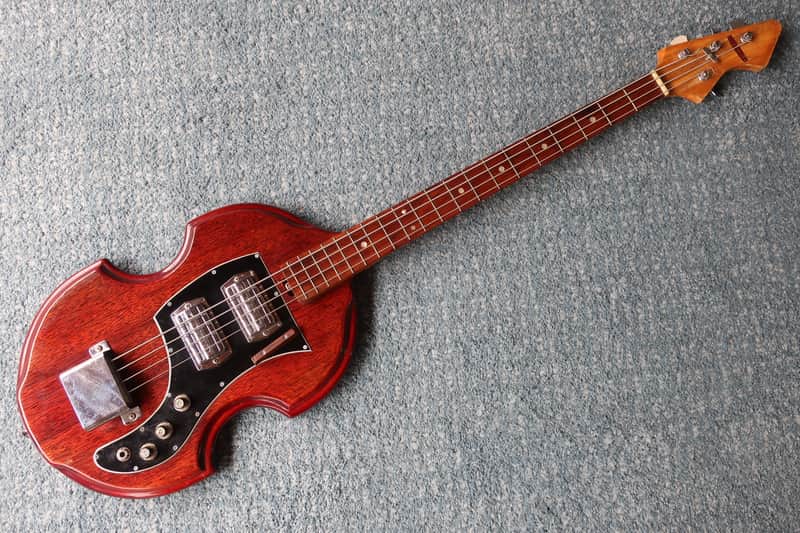 Vintage 1960s Teisco Kingston Bass Wicked Body Shape Caveman Garage Rock Mega Rare Baseball Bat Size Neck Prefect For Thor Hulk Hands image 1