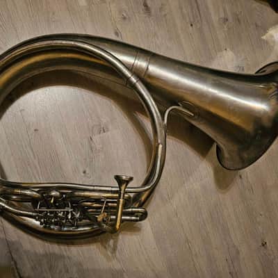 Helicon Eb Tuba Soviet 3 Valves Brass Pipe Wind Instrument Horn USSR Vintage and Rare image 1