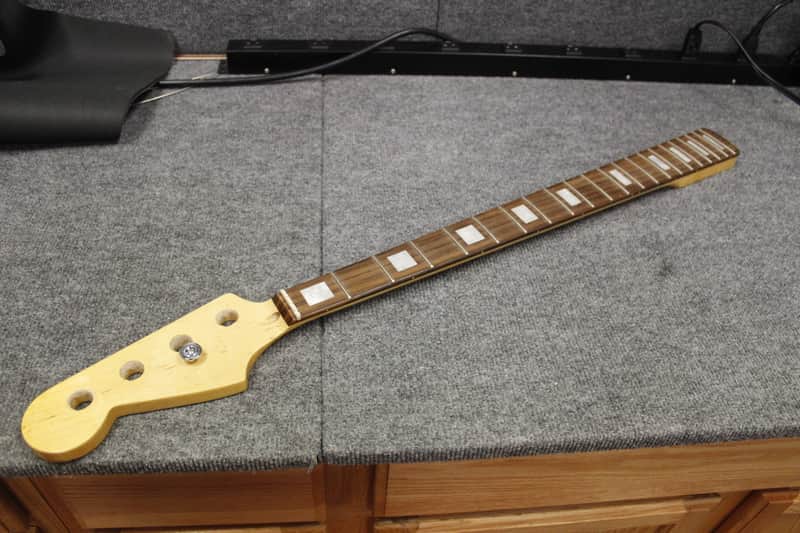 Nameless Jazz Bass Neck Reverse headstock/ Left Handed Block Inlays image 1