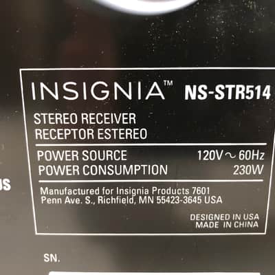 Insignia NS-STR514 Receiver HiFi Stereo Home Audio 2 Channel Bluetooth AM/FM image 6