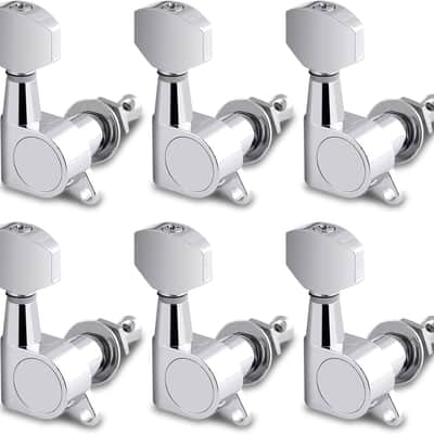 Sealed String Tuning Pegs Tuning Machines Grover Machine Heads Tuners Tuning Keys 6 In Line for Right Handed Acoustic Guitar or Electric Guitar Chrome. image 1