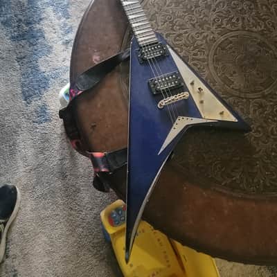 Jackson RR5 Rhoads Pro V-Style Electric Guitar with a Trans Blue Flame Finish image 12
