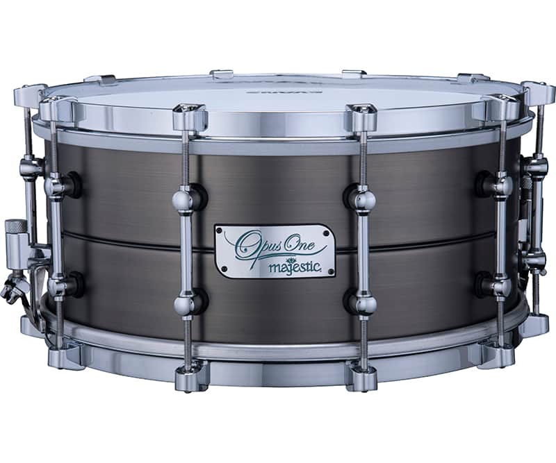~NEW!~ Majestic Opus One Brass 6.5x14 Orchestral Concert Snare Drum in Antique Brushed Black Nickel *IN STOCK* image 1