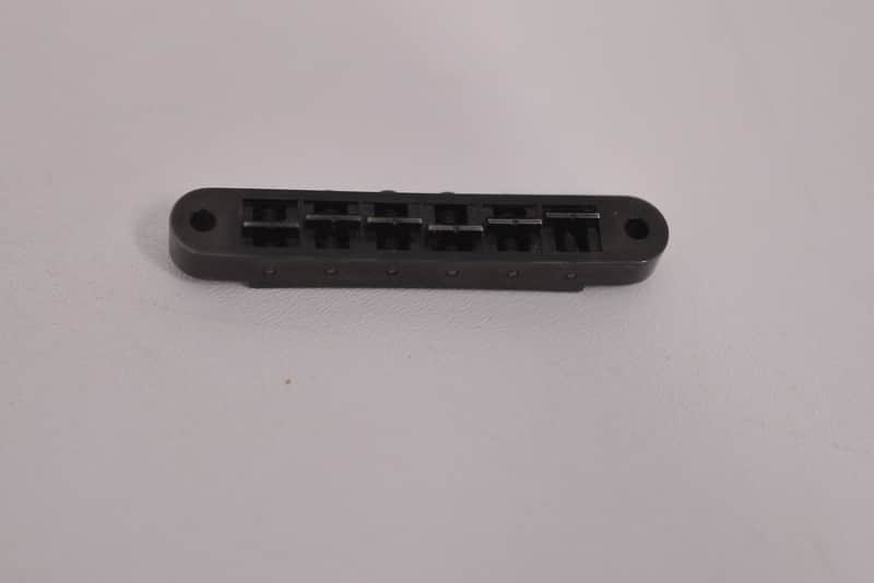 Gibson Nashville Tune-O-Matic Bridge BLACK Chrome Accessories Les Paul Custom Standard image 1